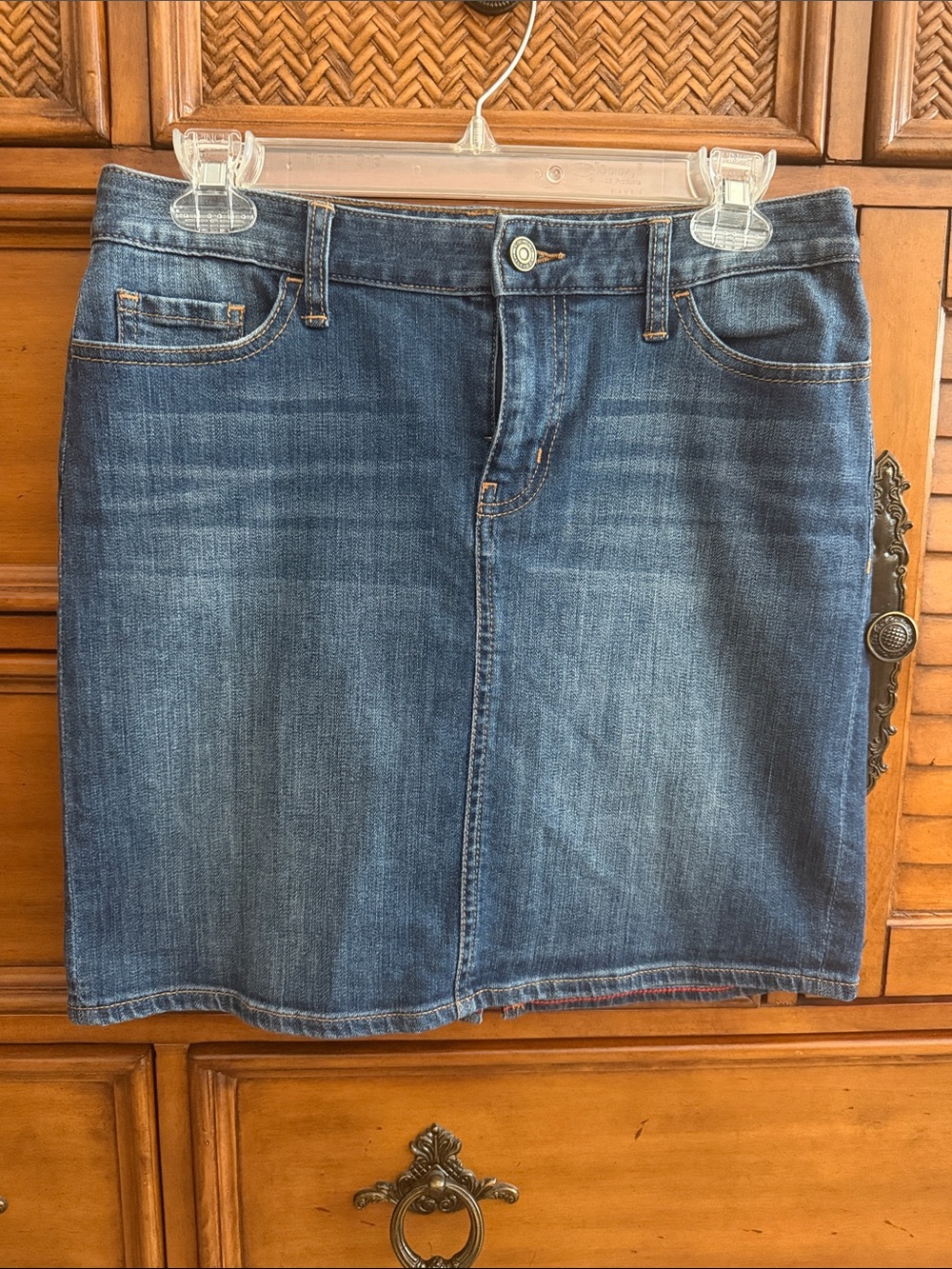 Tommy Hilfiger Dark Blue Denim Skirt with Back Pockets